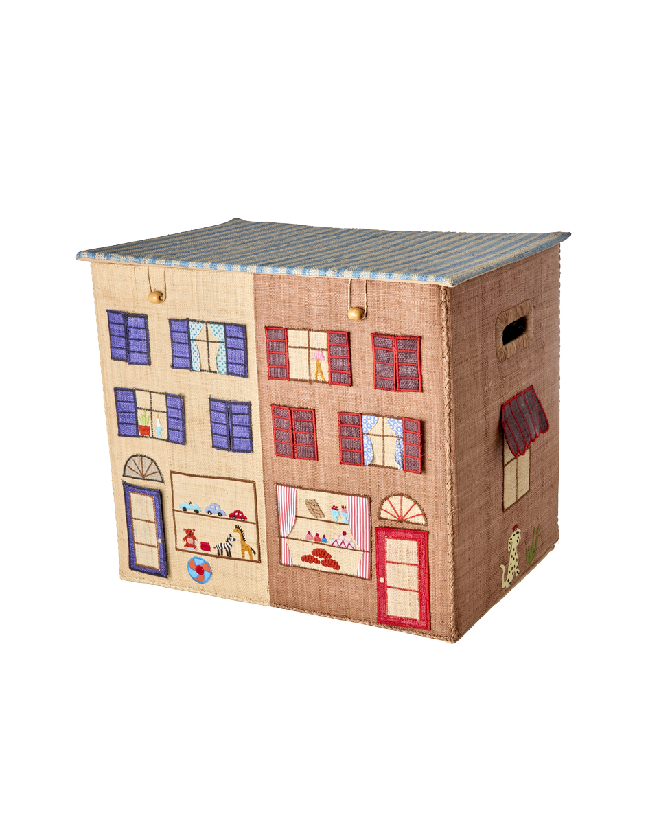 Rice - Raffia Storage Box with Paris Theme - Extra Large
