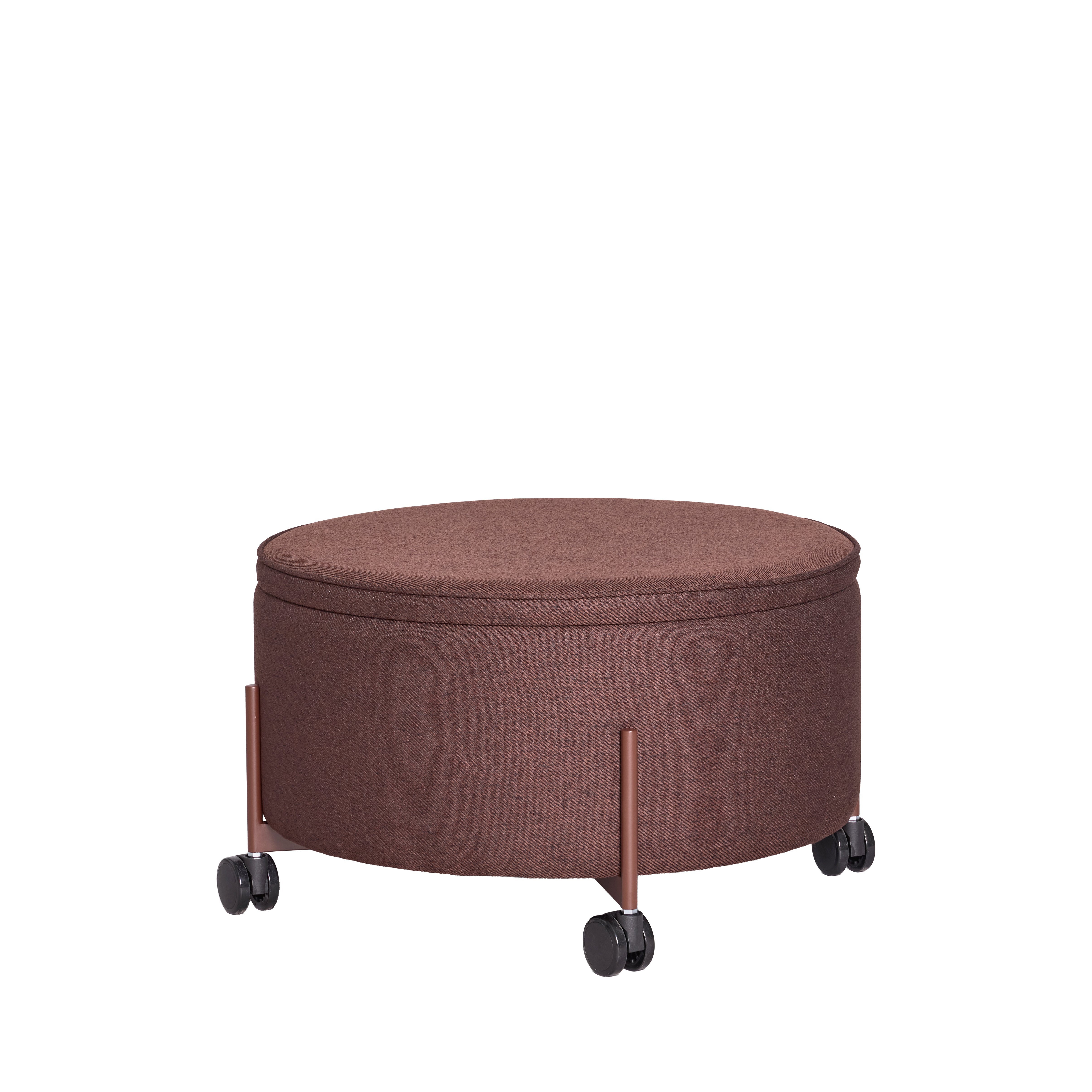 Hübsch - Contain Pouf Large - Brown - ø67xh38cm