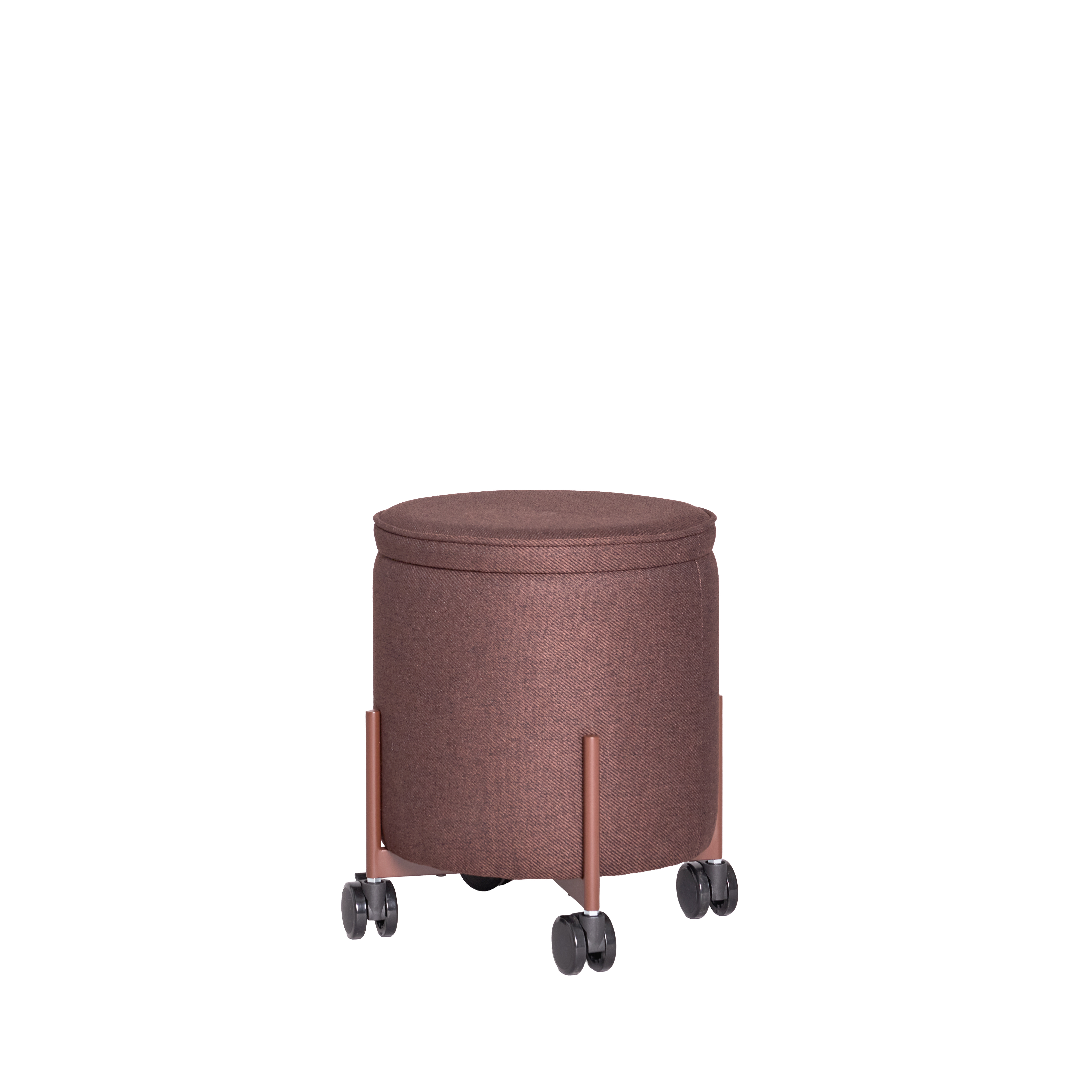 Hübsch - Contain Pouf - Brown - Small ø39xh45cm