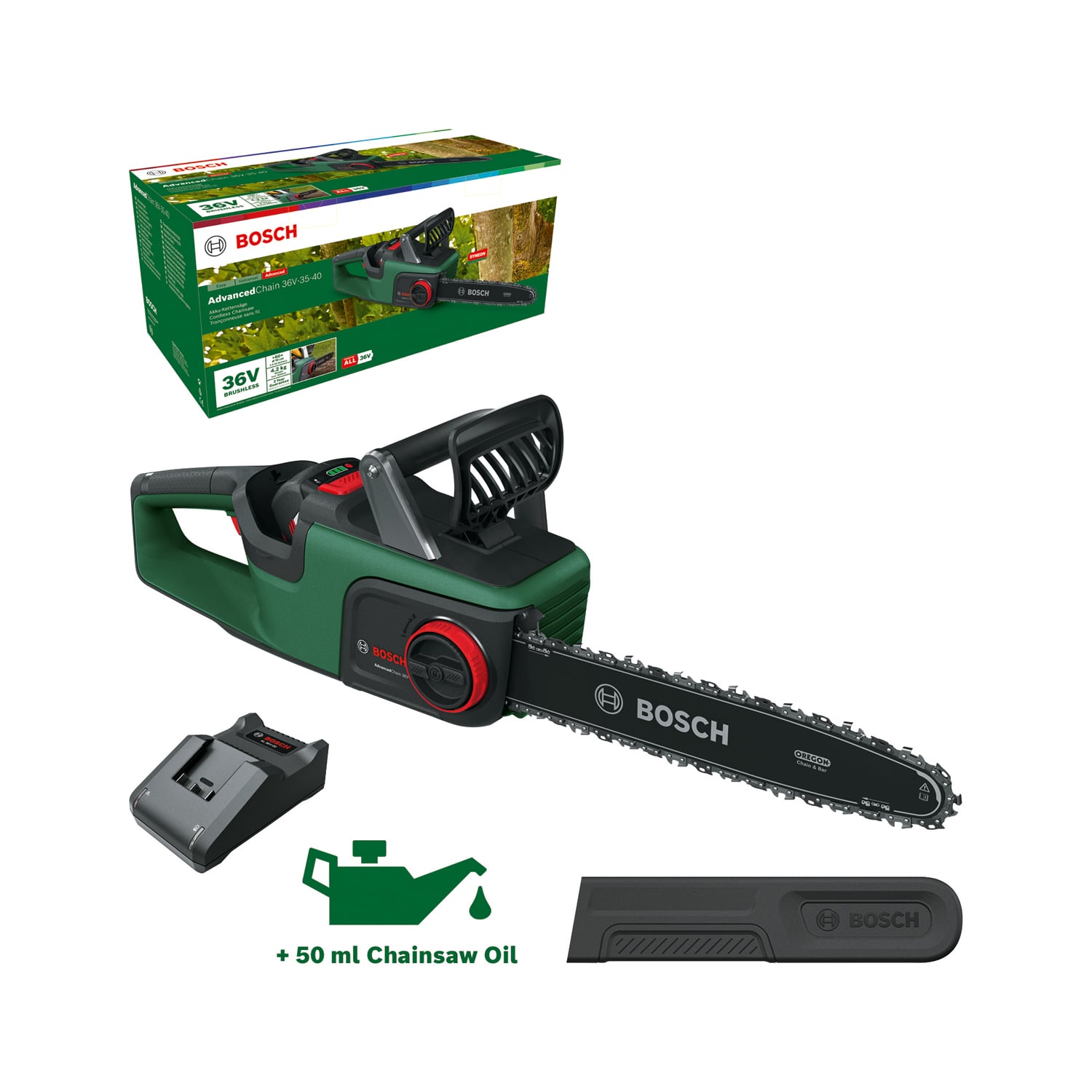 Bosch DIY - Battery Chain ​​Saw ADV Chain ​​36V 35 40 2.0AH ( Battery & Charger Included )