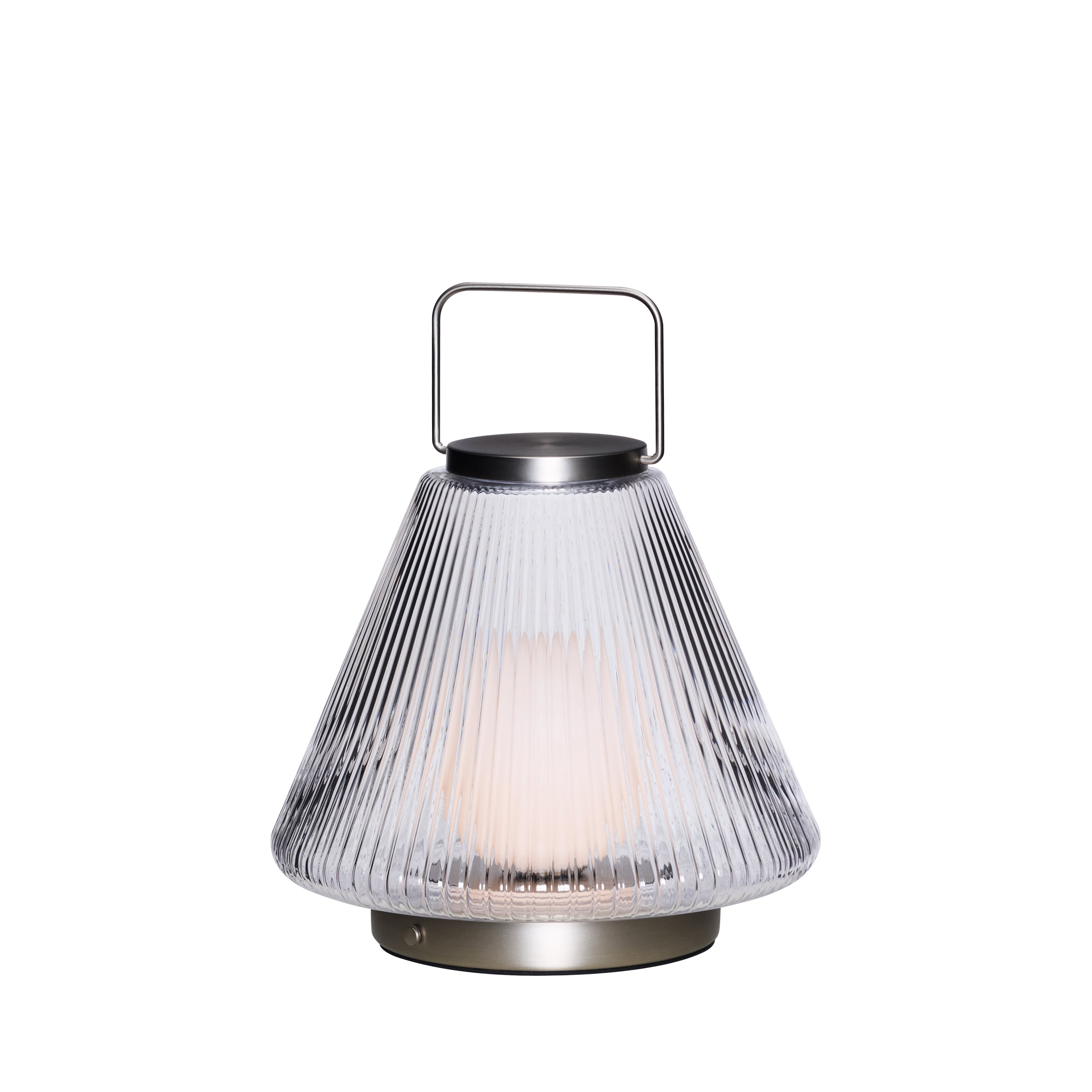 Hübsch - Tou Tragbare Lampe - Klar - ø24xh28cm - Nickel