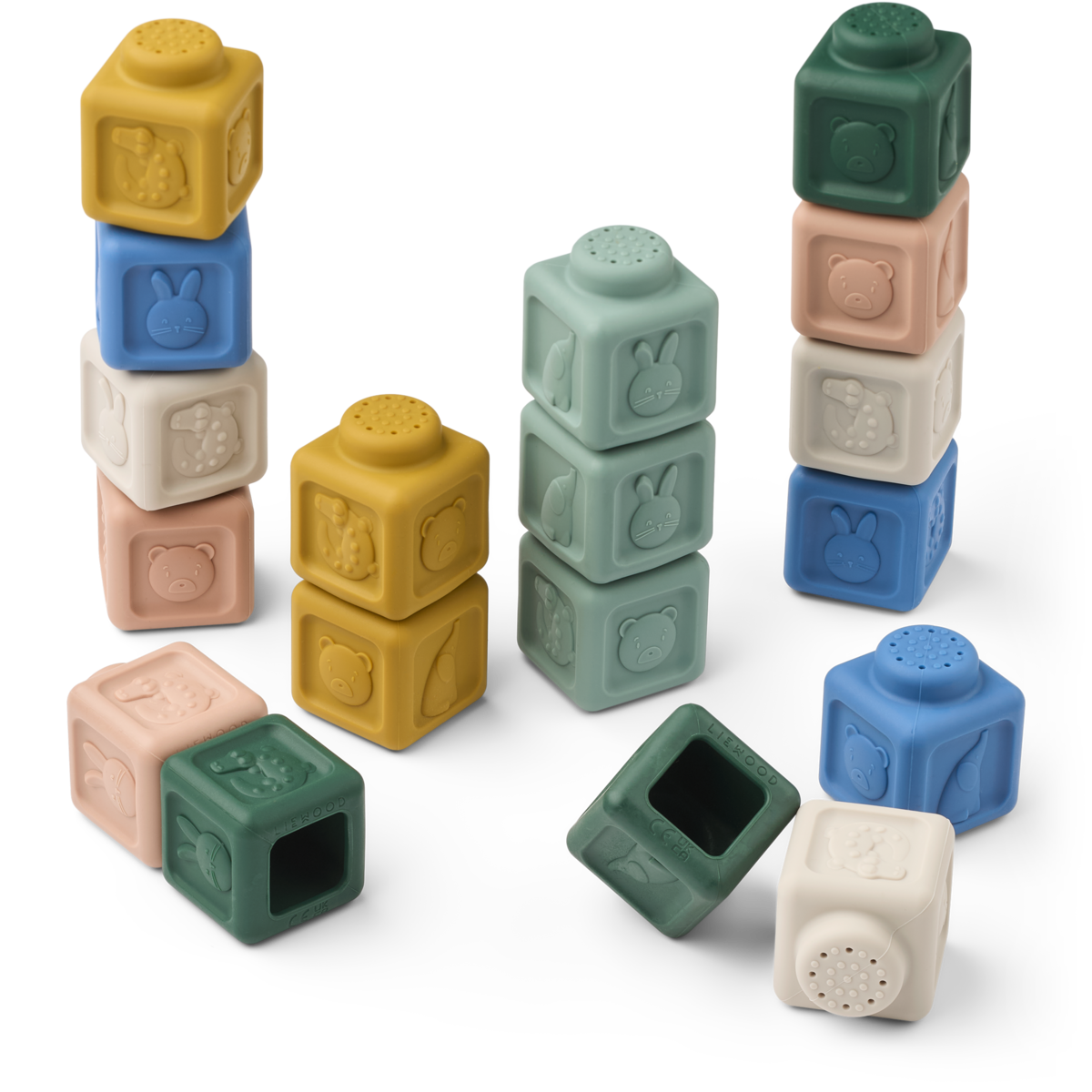 Liewood - Veda Multifunctional Building Blocks 18-pack, Beach Blue Multi mix (LW21079-2963)