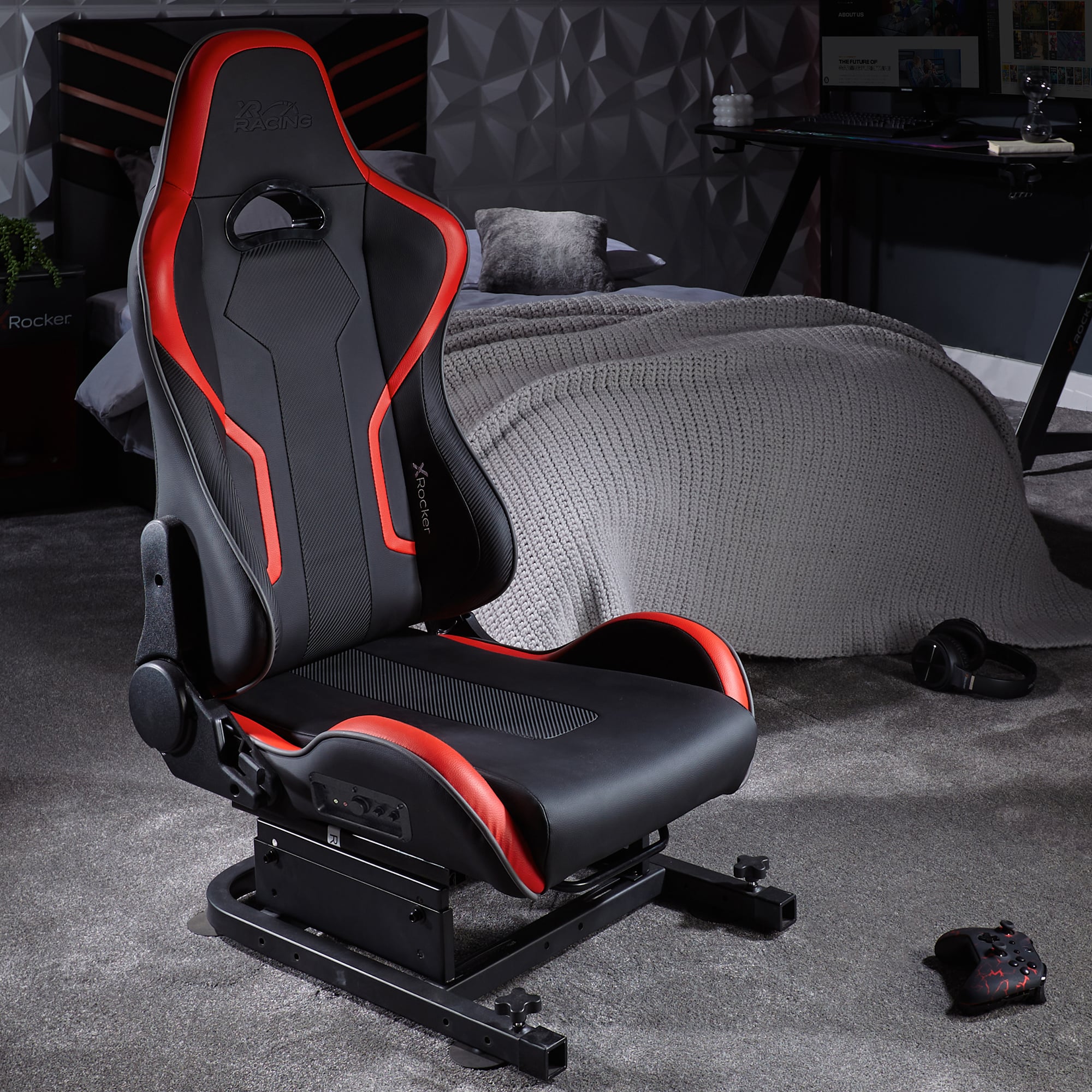 Xrocker Xr Racing Drift 2.1 Stereo Audio Racing Seat For Xr Racing Rig - Black, Red And Grey