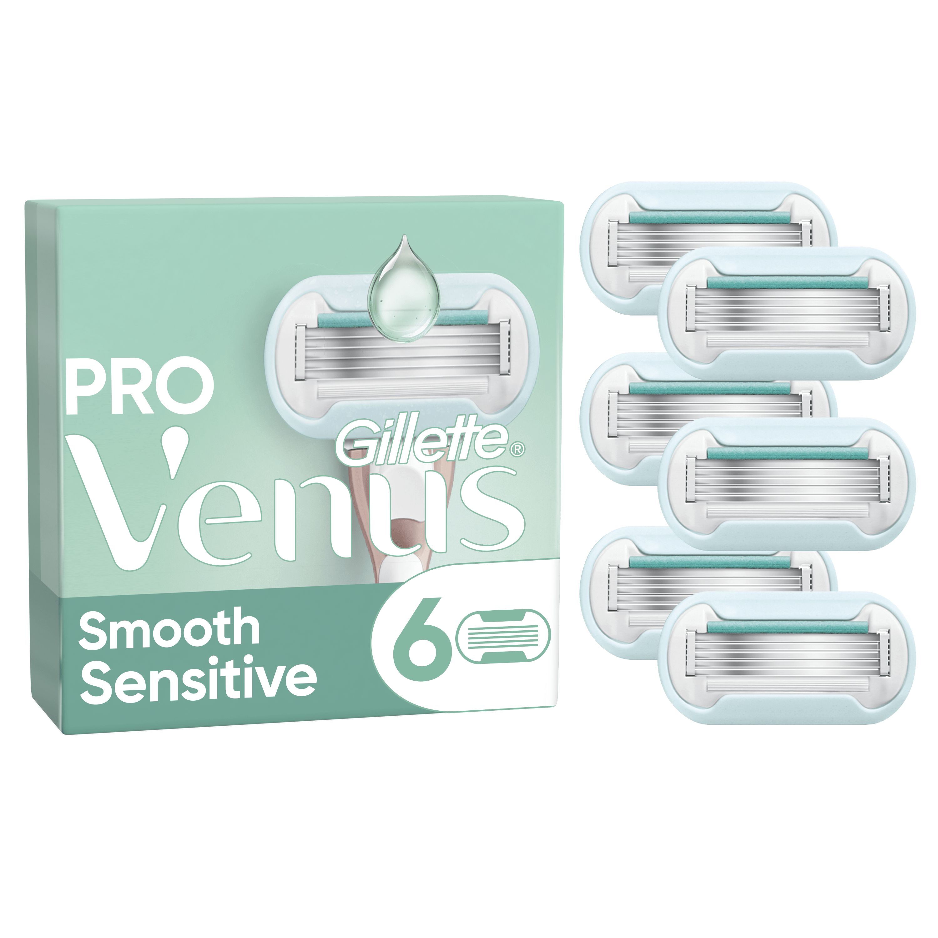 Venus - Pro Smooth Sensitive Rasierklingen - Grün/Weiß
