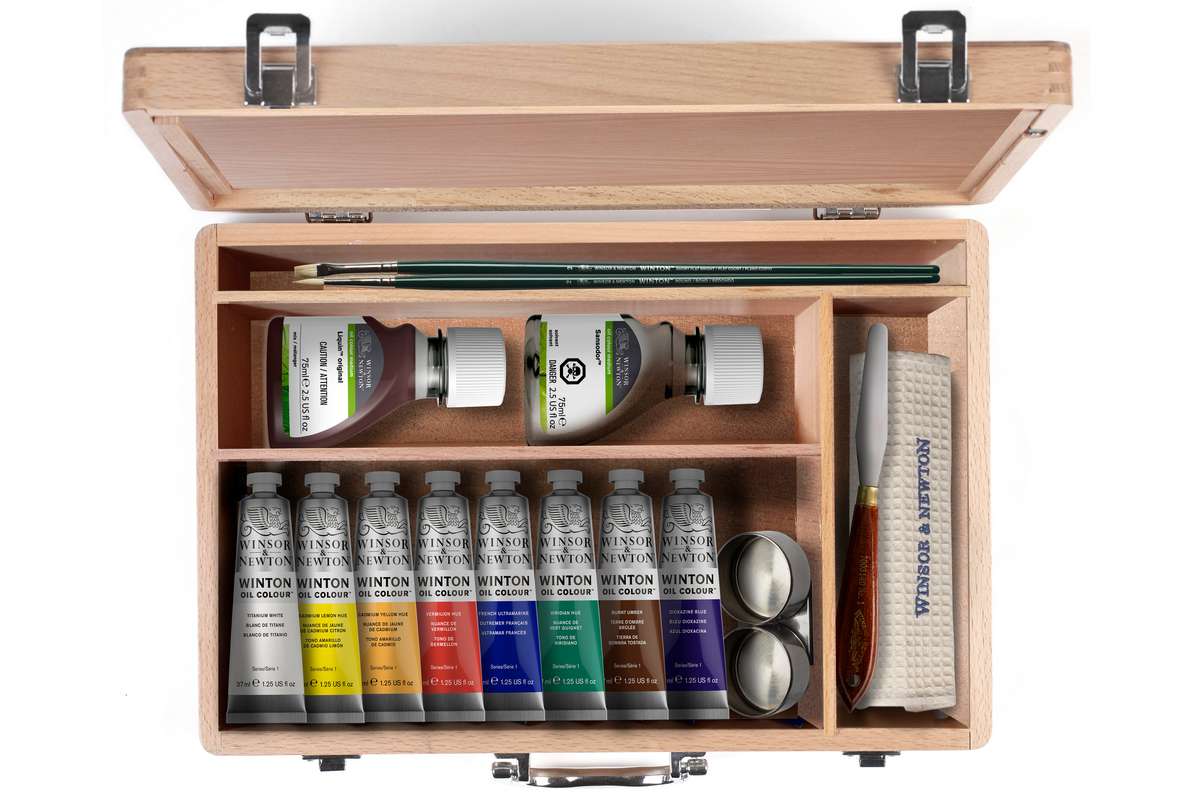 Winsor & Newton - Winton Oil Wooden Set 8x37ml +Accessories (839985)