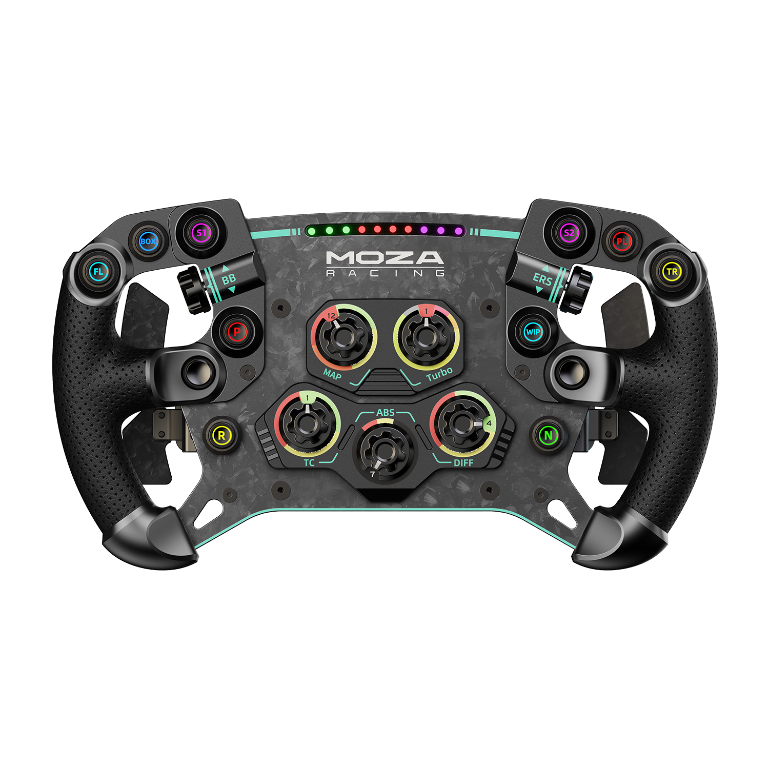 MOZA - GS V2P Microfiber Leather GT Steering Wheel - Black - 30 cm