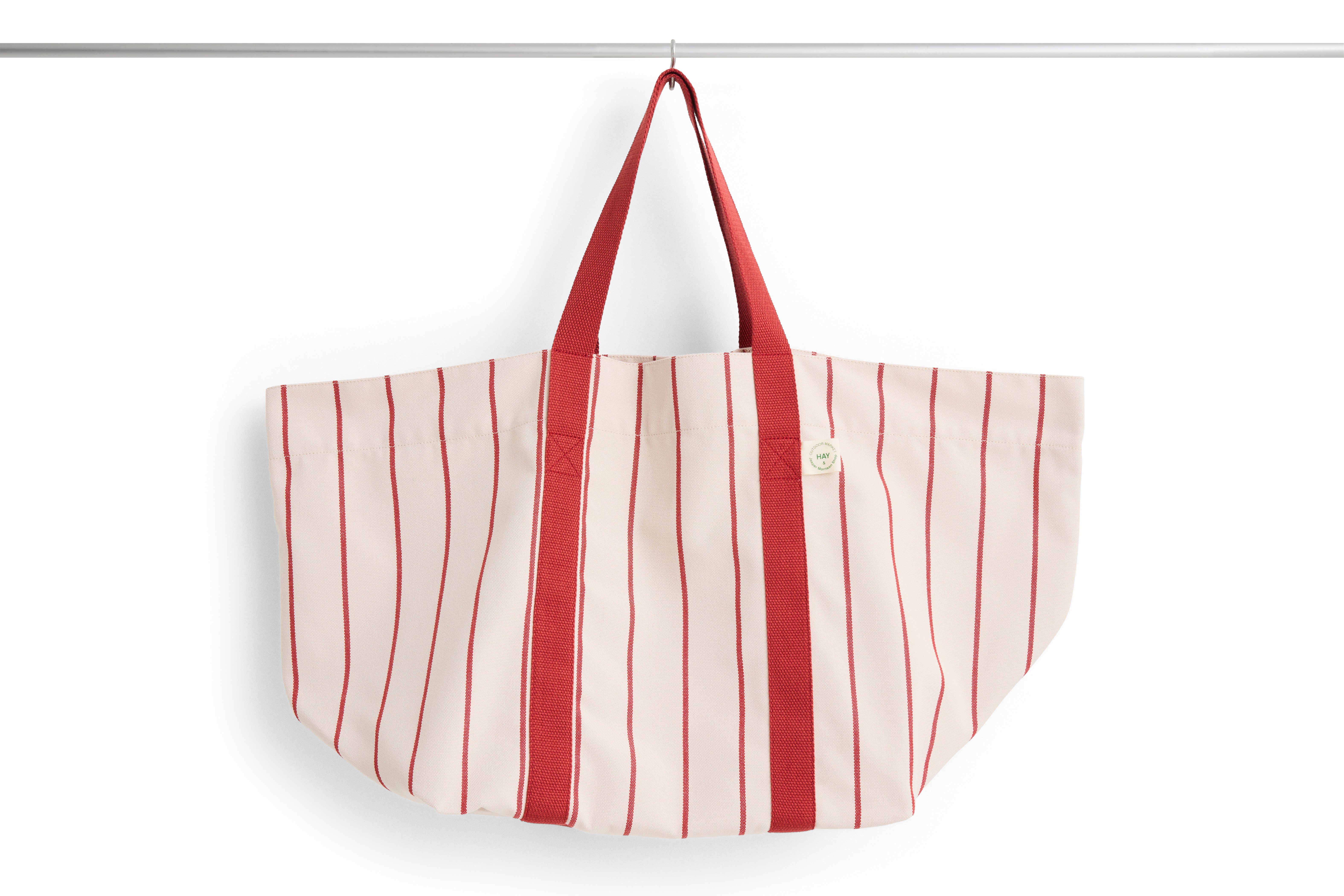 HAY - Outdoor Market Picnic Bag - Medium - Beige mit Roter Streife