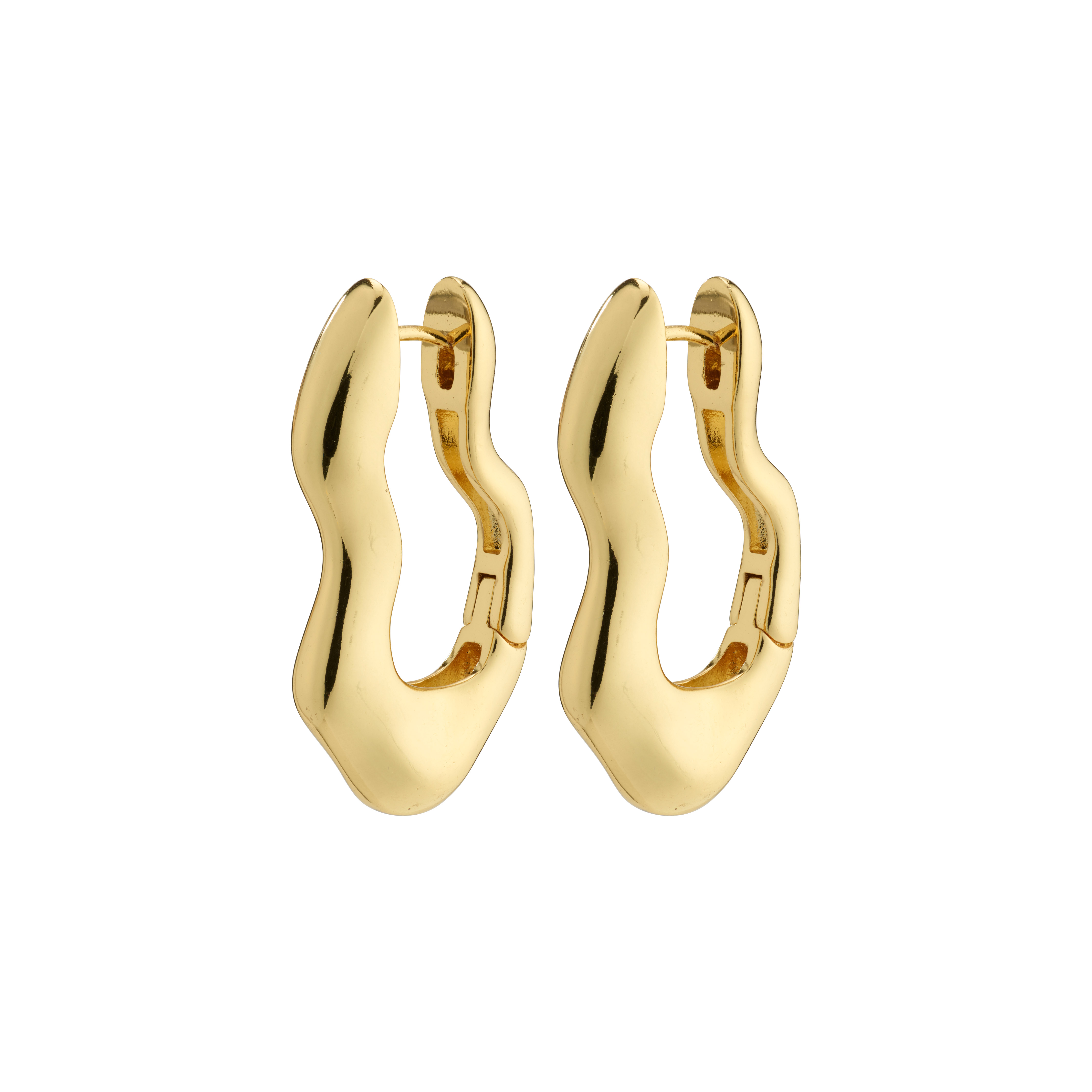 PILGRIM - LOULIA Wavy Earrings - Gold-Plated - 35 mm