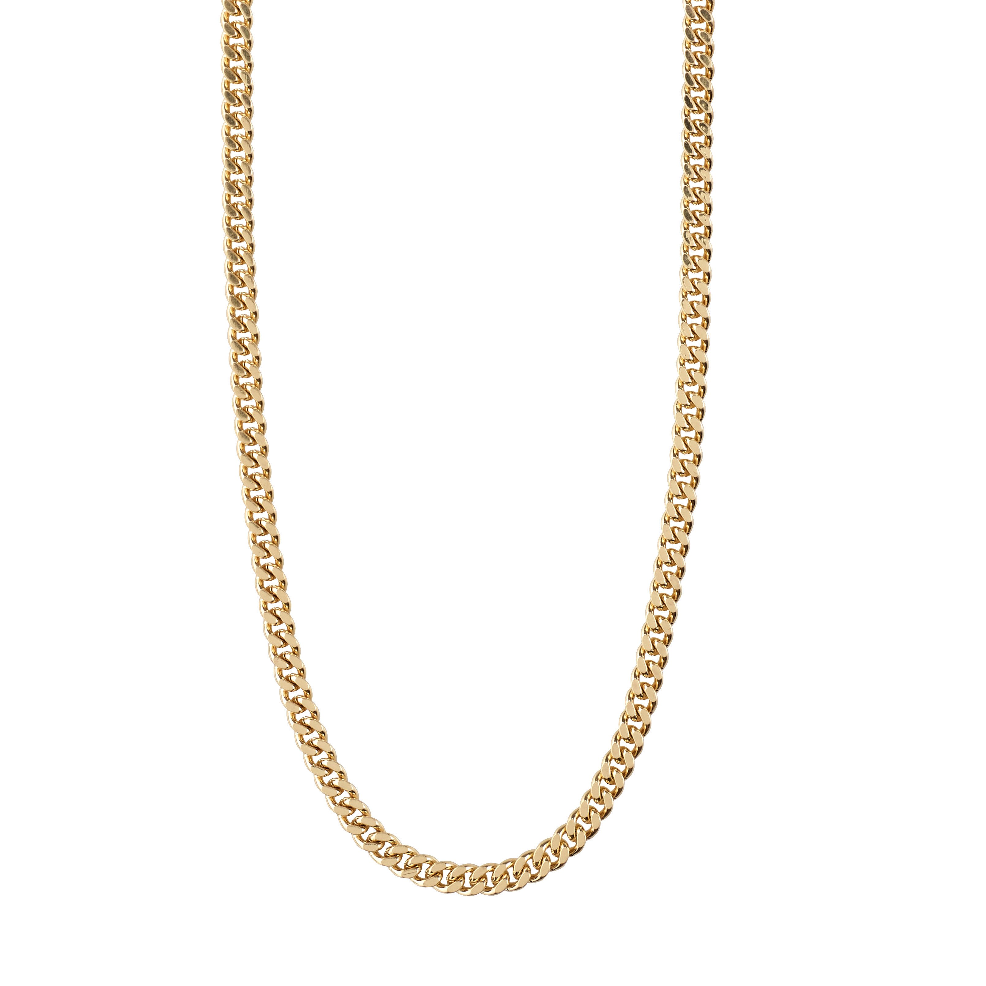 PILGRIM - FUCHSIA Curb Chain Necklace - Gold-Plated - 40 cm + 9 cm