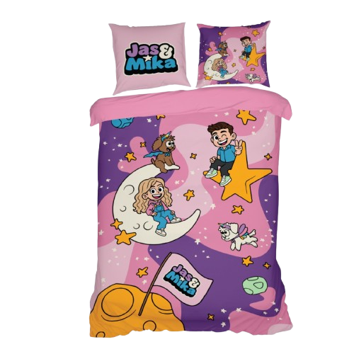 FIRSTGRADE - Jas&Mika Bedsheet Pink - 140 x 200 cm (26-JM-BEDSHEET-PINK)