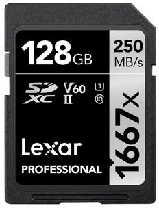 Lexar SDXC Pro 1667x - Speicherkarte 128GB - UHS Speed Class 3 - 250MB/s Lesegeschwindigkeit