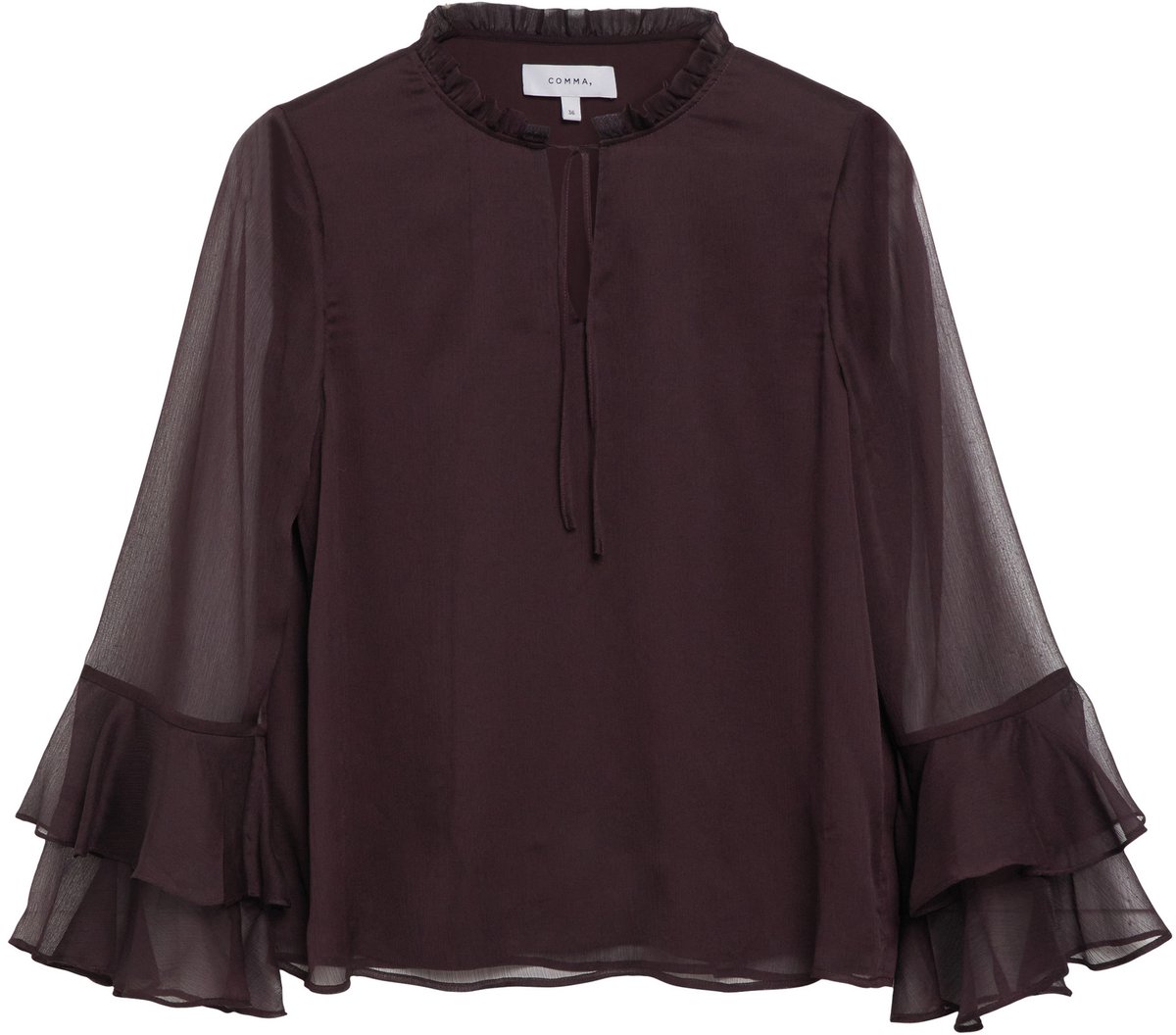 Chiffonbluse mit Rüschendetail für Damen COMMA
