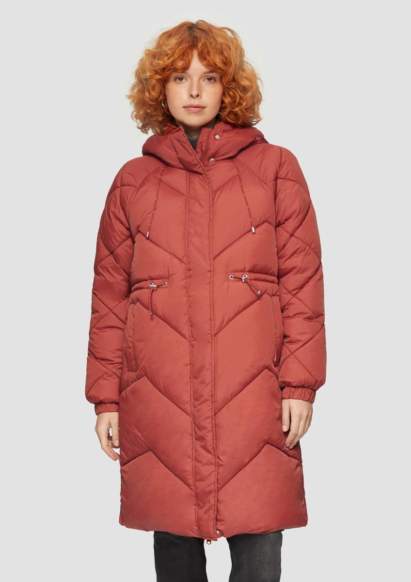 Langjacke mit Kapuze und verdecktem Reißverschluss Damen QS