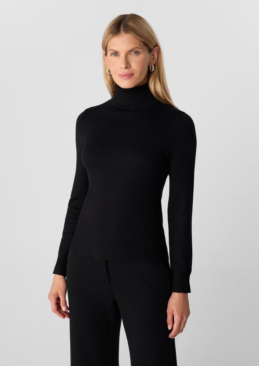 Körpernahe Rollkragenpullover mit langen, geschlitzten Ärmeln für Damen COMMA