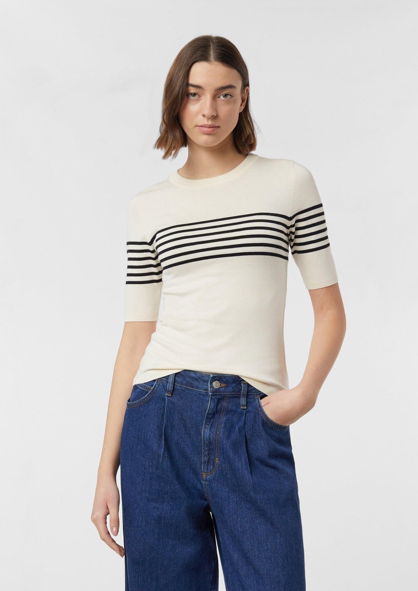 Klassisches kurzärmliges Rundhals-T-Shirt Damen COMMA