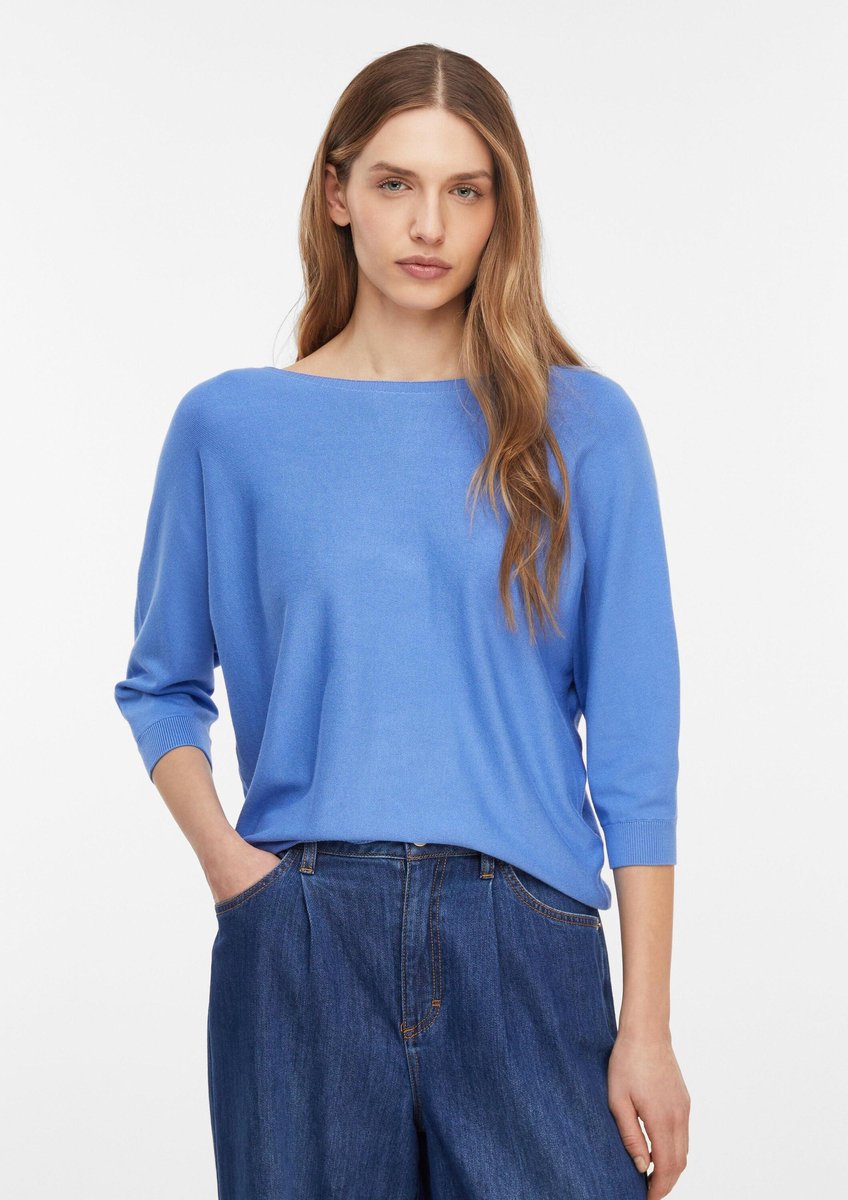 Pull Rundkragen mit dekorativem Satinband Damen COMMA