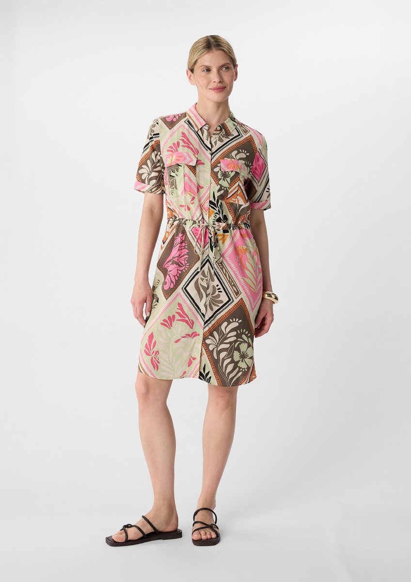 Druckkleid aus Crêpe mit Kordel für Damen COMMA