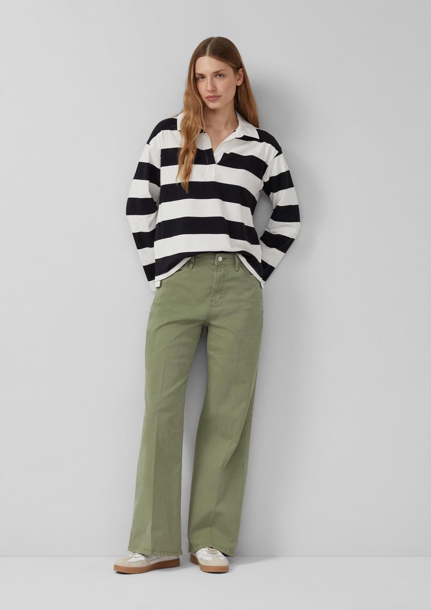 Damen Jeans Wide Leg Regular Fit Weite Beine Nachfärbung s.Oliver