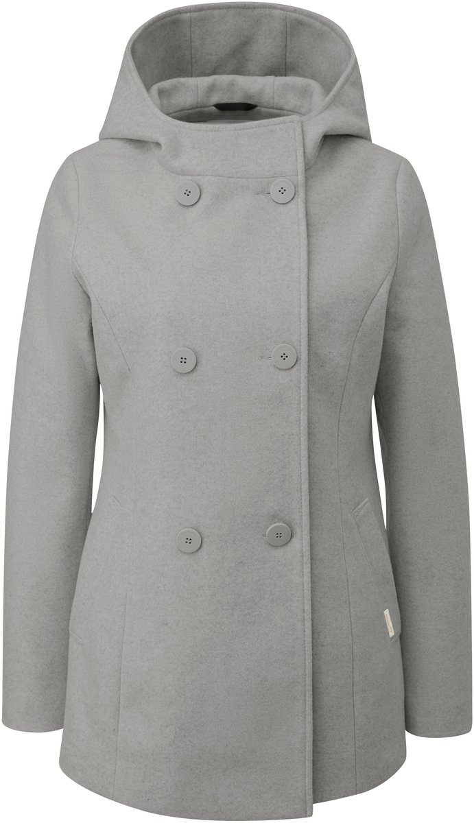 Optik-Wollkapuzenmantel Damen QS