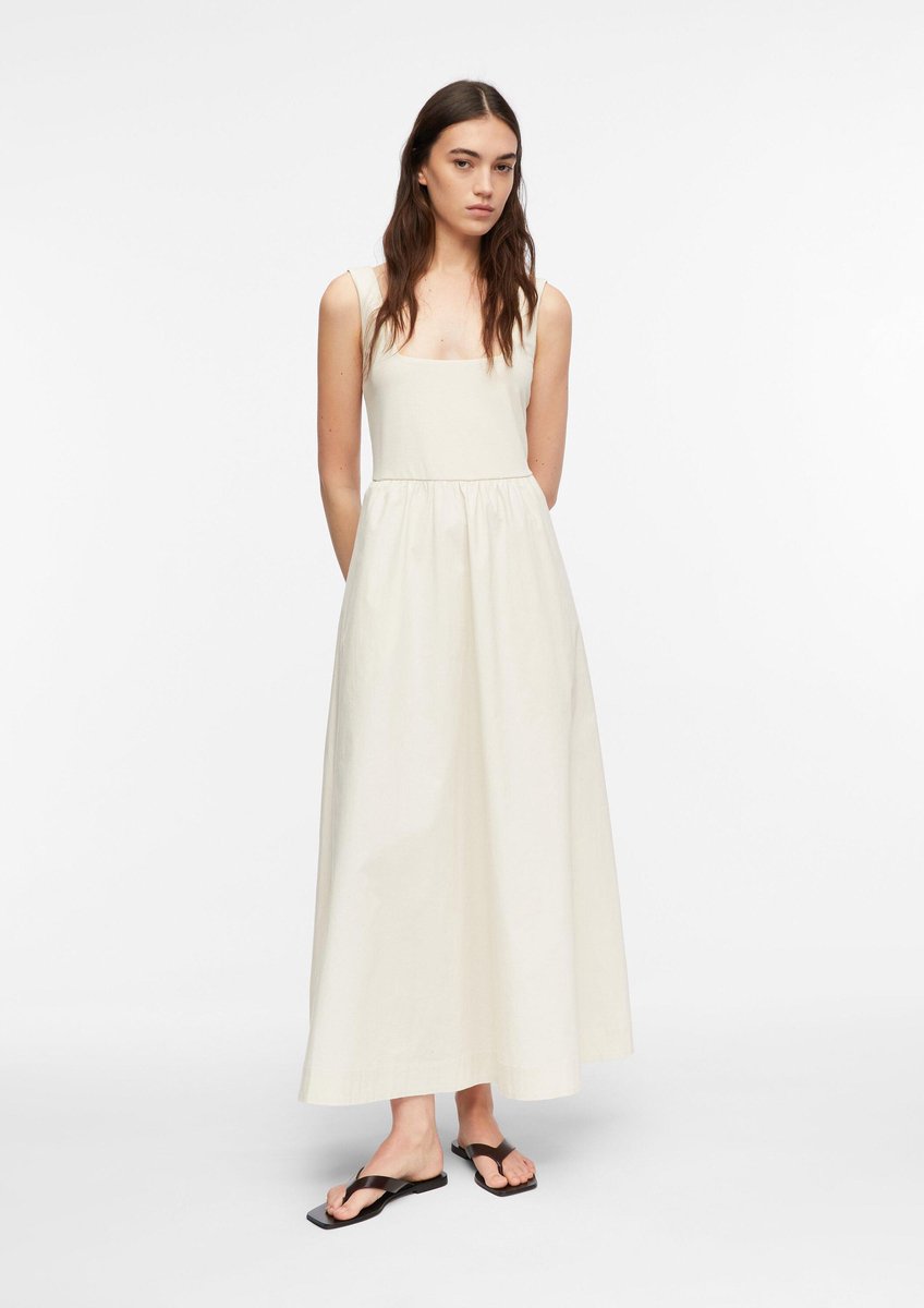 Lange Midikleid aus Materialmix für Damen COMMA