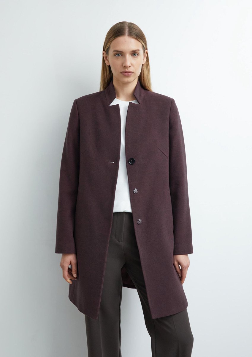 Damen taillierter Blazer-Mantel aus Viskose-Mischung mit Stehkragen COMMA