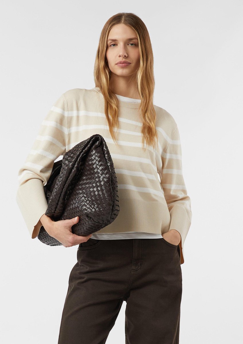 Gestreifter Rundhalsausschnitt Pullover Damen COMMA