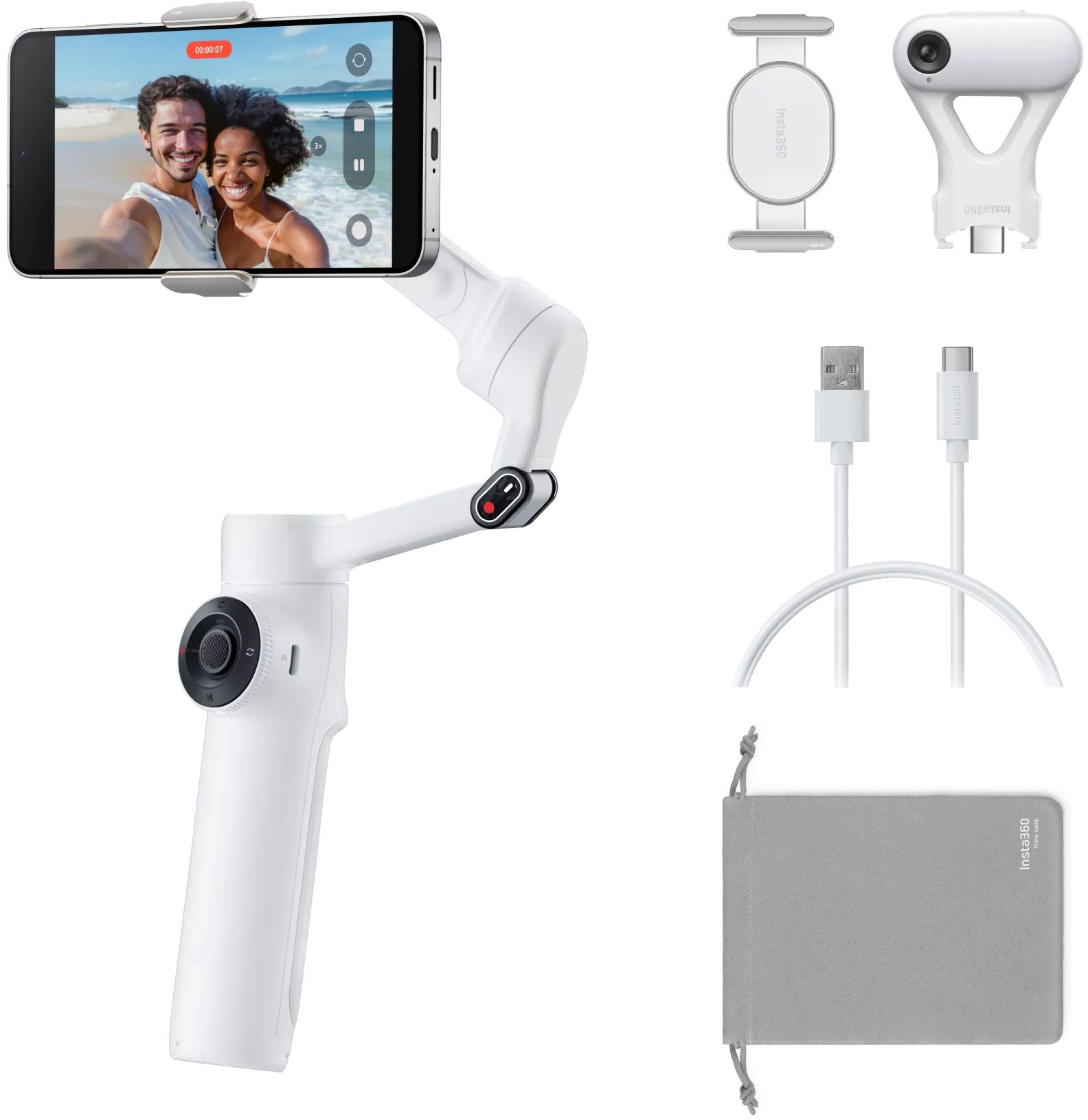 Insta360 Flow 2 - AI Tracker Bundle - Geavanceerde AI-tracking - Weiß