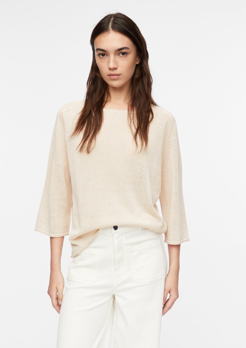 Pull Rundhalsausschnitt mit Raglanärmeln aus feinem Leinenmix für Damen COMMA