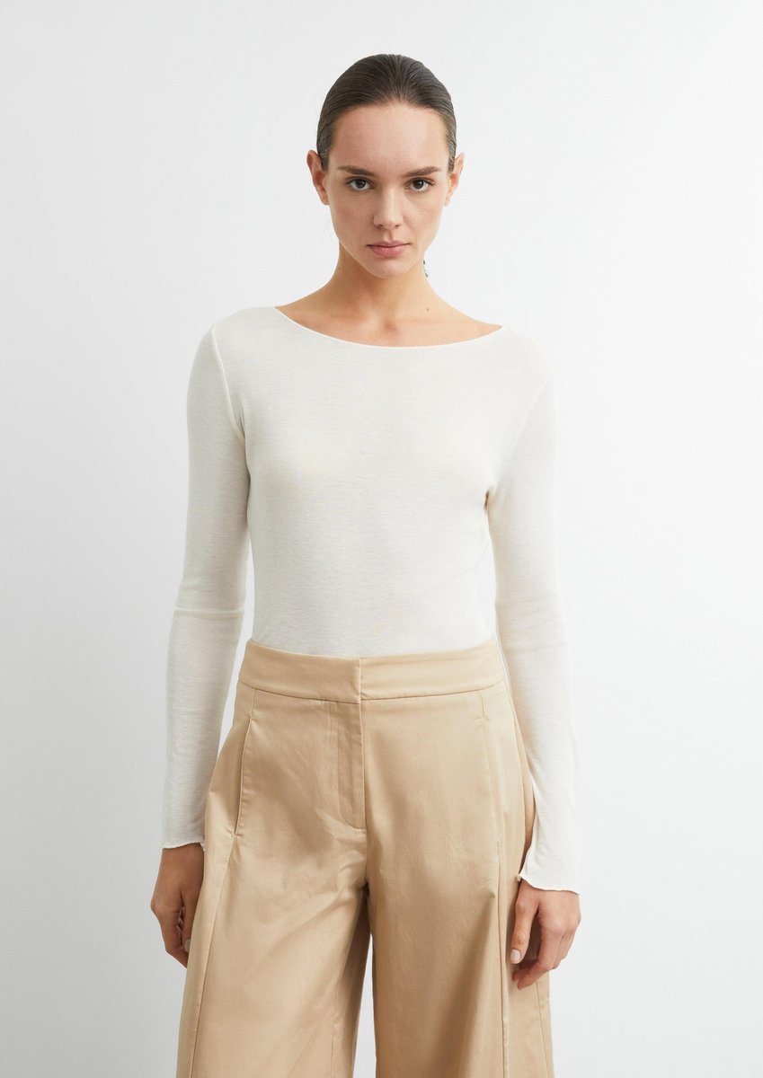 Langärmliges Halbtransparentes T-Shirt für Damen COMMA