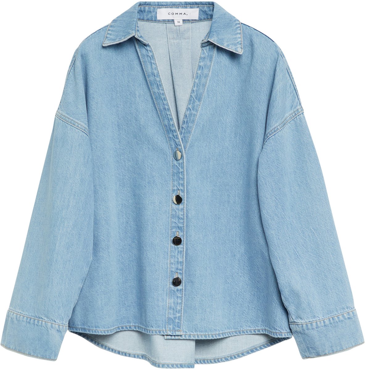 Fließende Jeansjacke aus Lyocell mit überschnittenen Schultern für Damen COMMA