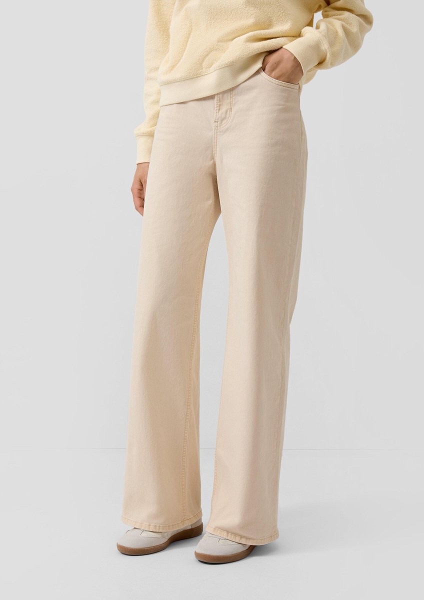 Damen Jeans Wide Leg Regular Fit Weite Beine Nachfärbung s.Oliver