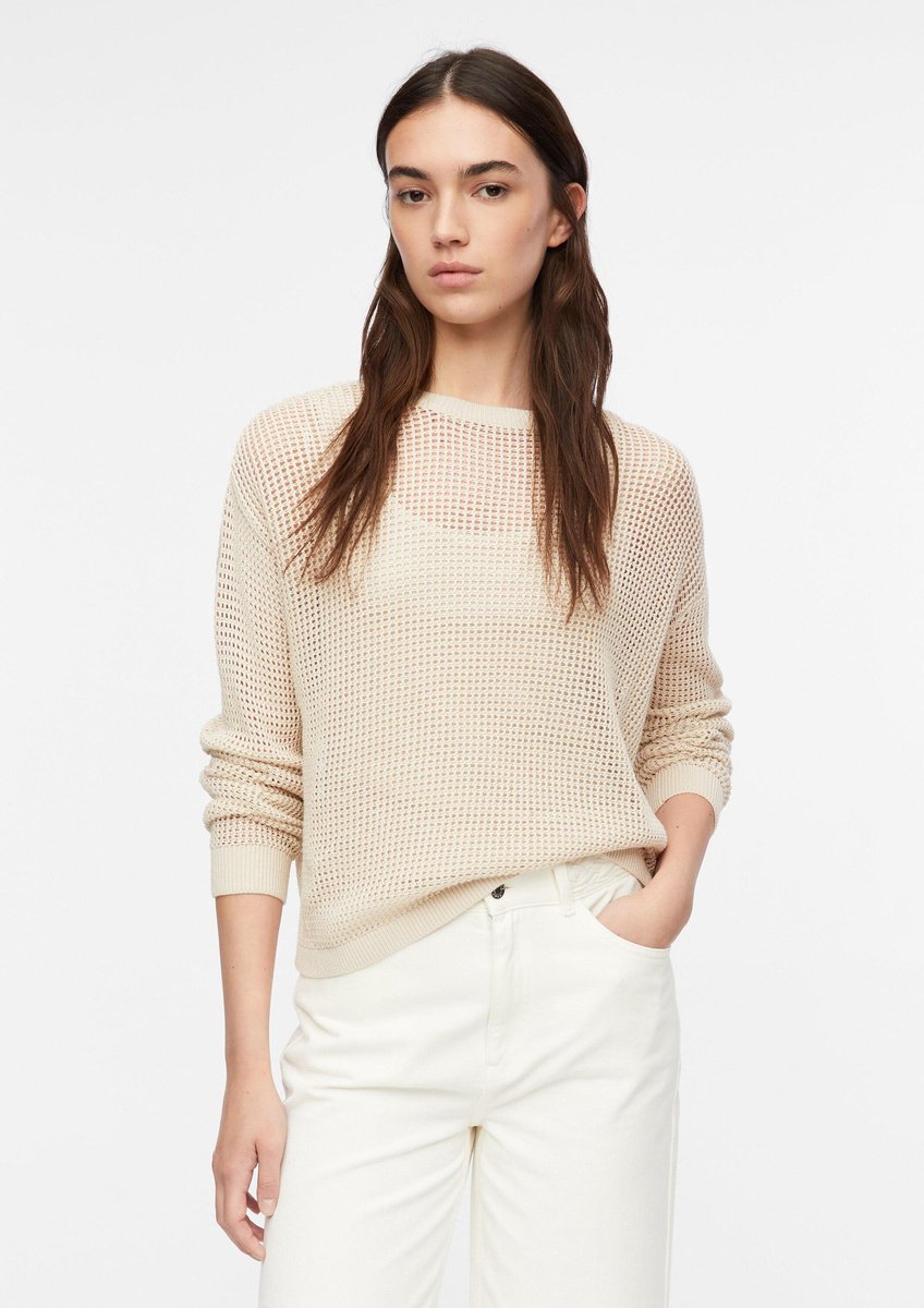 Feinstrick-Pullover mit Lochmuster Damen COMMA