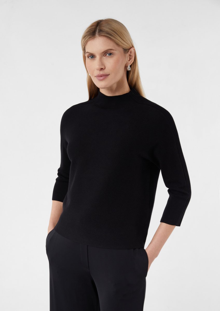 Pullover mit Stehkragen aus Strick batwing 3/4 Ärmel für Damen COMMA