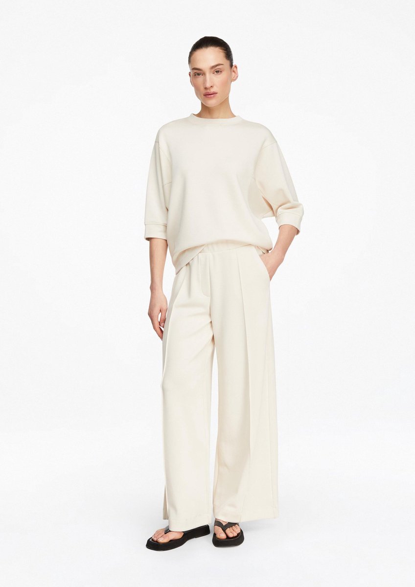 Fließender Damen-Hosen mit weitem Bein aus weichem Jersey COMMA