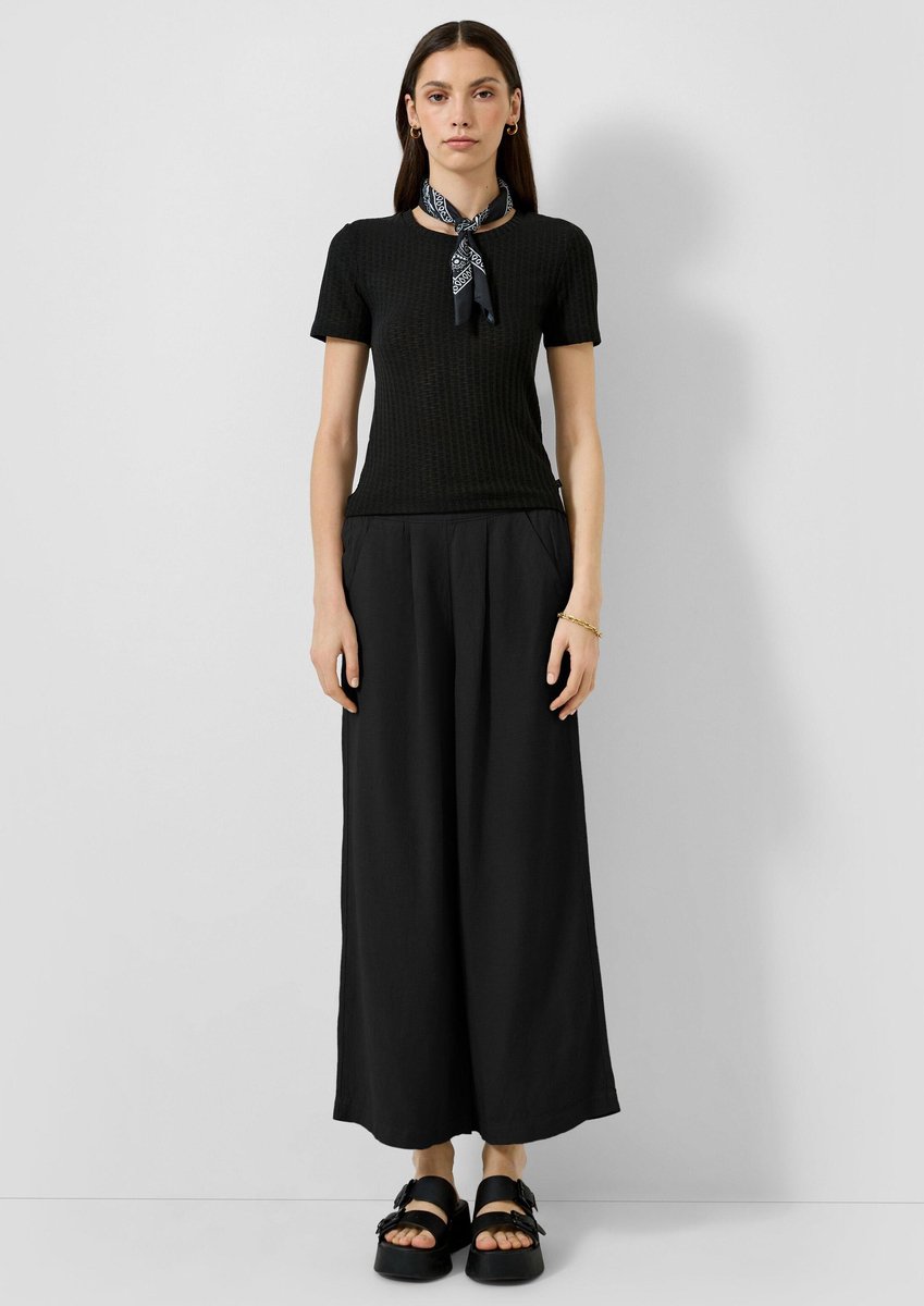 Hoch Taille Damen Leinen Gemischter Culotte Stil Hose QS