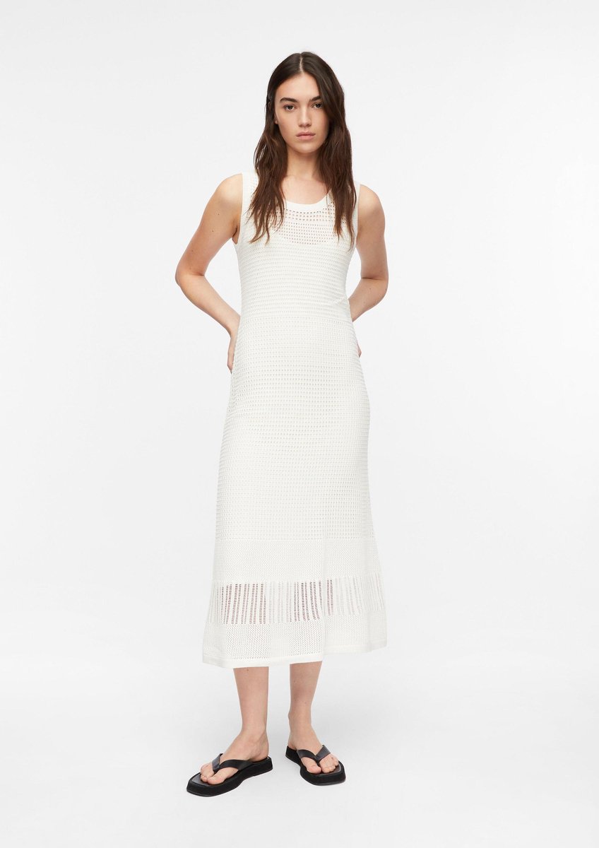 Lange ärmellose Kleid aus gehäkeltem Material Damen COMMA