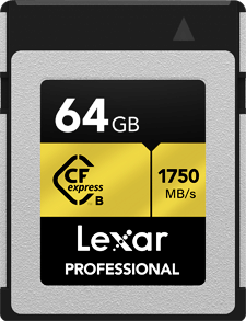 Lexar Professional CFexpress Type B Card GOLD 64GB - 1750MB/s Lesegeschwindigkeit - 1000MB/s Schreibgeschwindigkeit