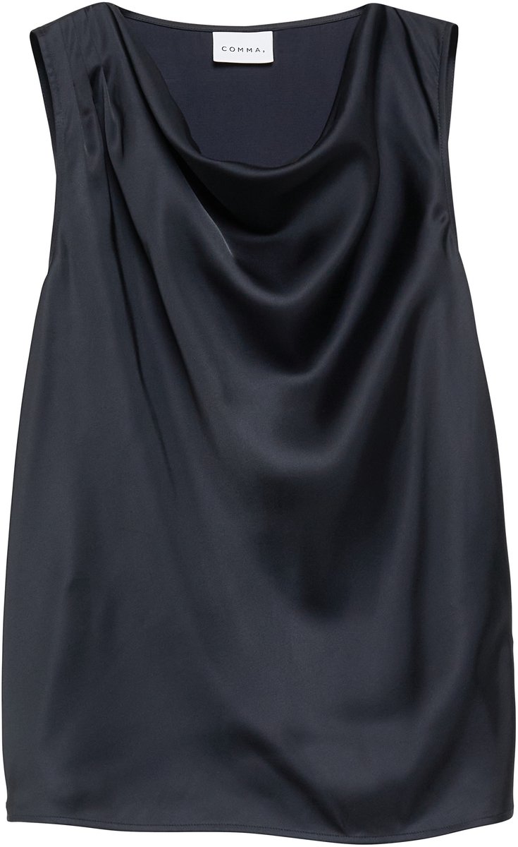 Satin-Top mit Wickelausschnitt und Falten für Damen COMMA
