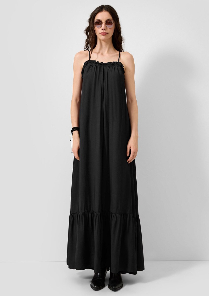 Fließendes Maxikleid mit Volant-Saum für Frauen QS