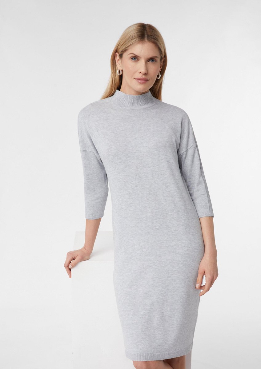 Kurzes Kleid aus Viskose mit Stehkragen und 3/4-Ärmeln Damen COMMA