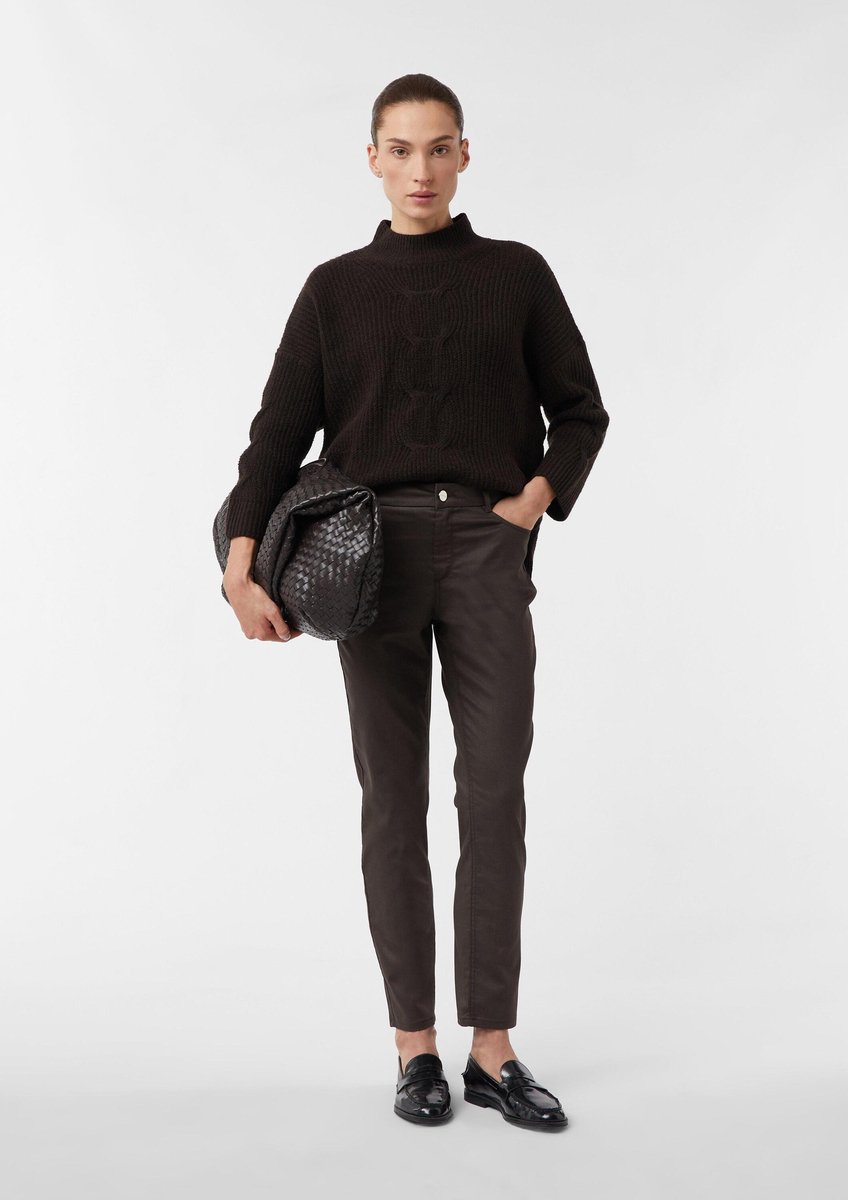 Damen 5-Pocket Baumwollmischung Chino hosen COMMA