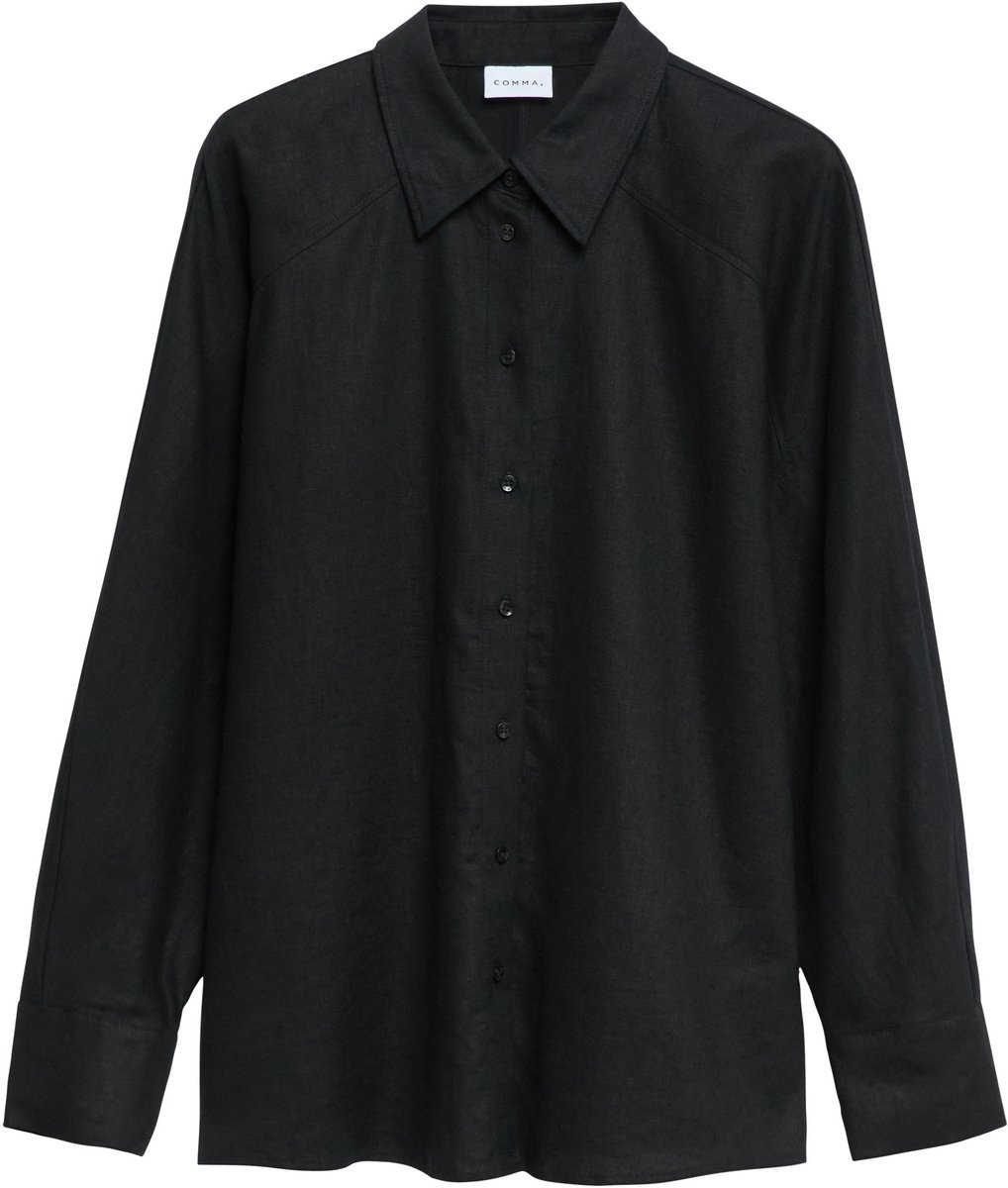 Langärmlige, knöpfbare Bluse aus Leinenmix für Damen COMMA