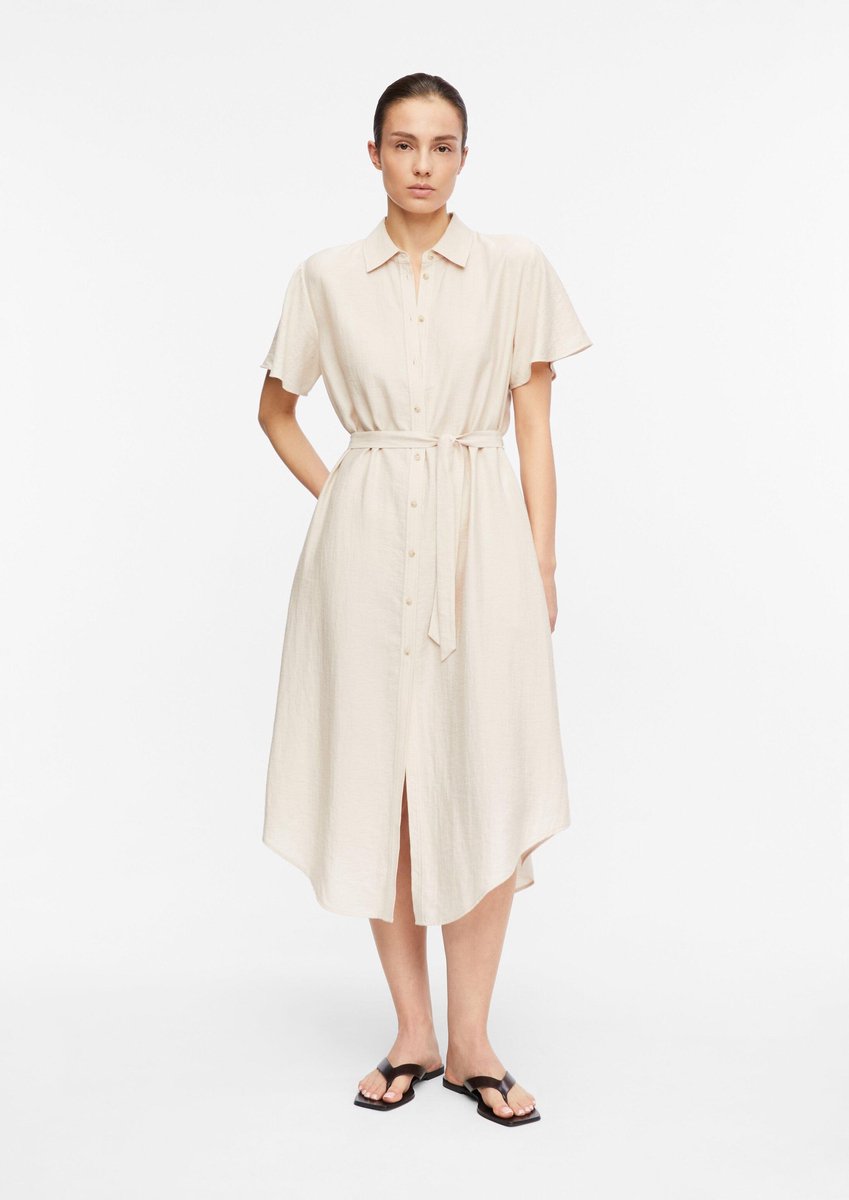 Fließendes Hemdblusenkleid aus Viskose-Leinen-Mix für Damen COMMA