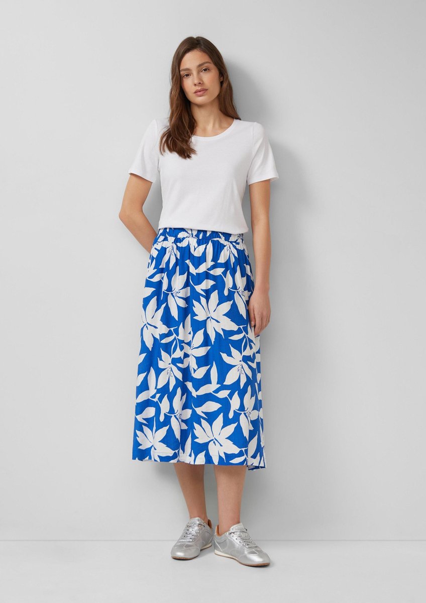 Jupe aus Mischviskose mit Allover-Print und italienischer Tasche Damen s.Oliver