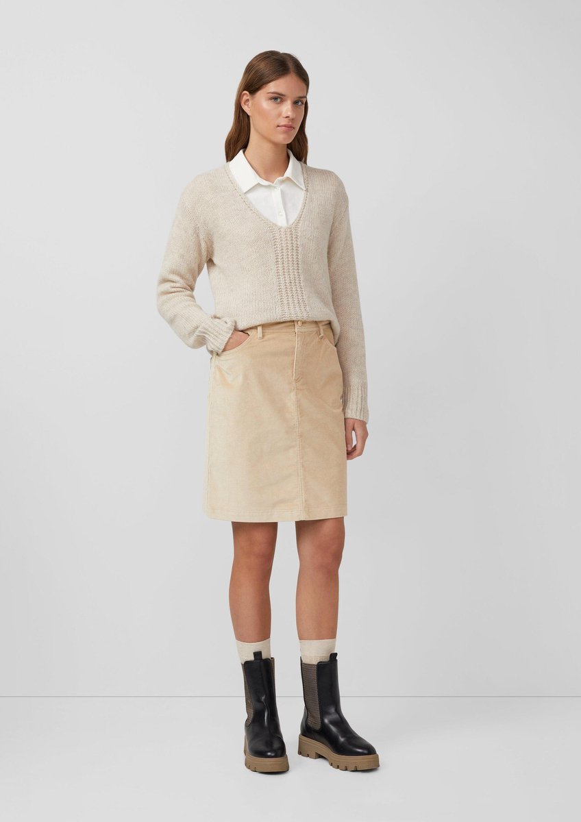 5-Pocket Stretch-Ribbed Corduroy Midi-Rock für Damen s.Oliver