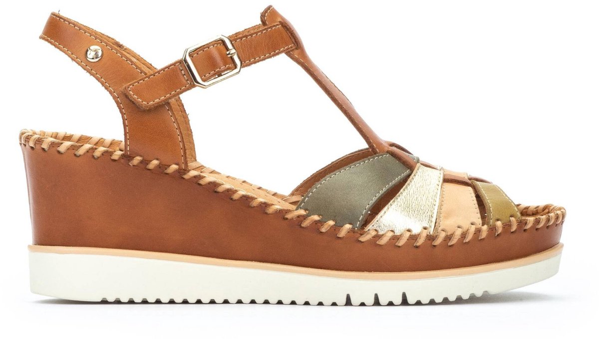 Damen Keilsandalen aus Leder Pikolinos Aguadulce