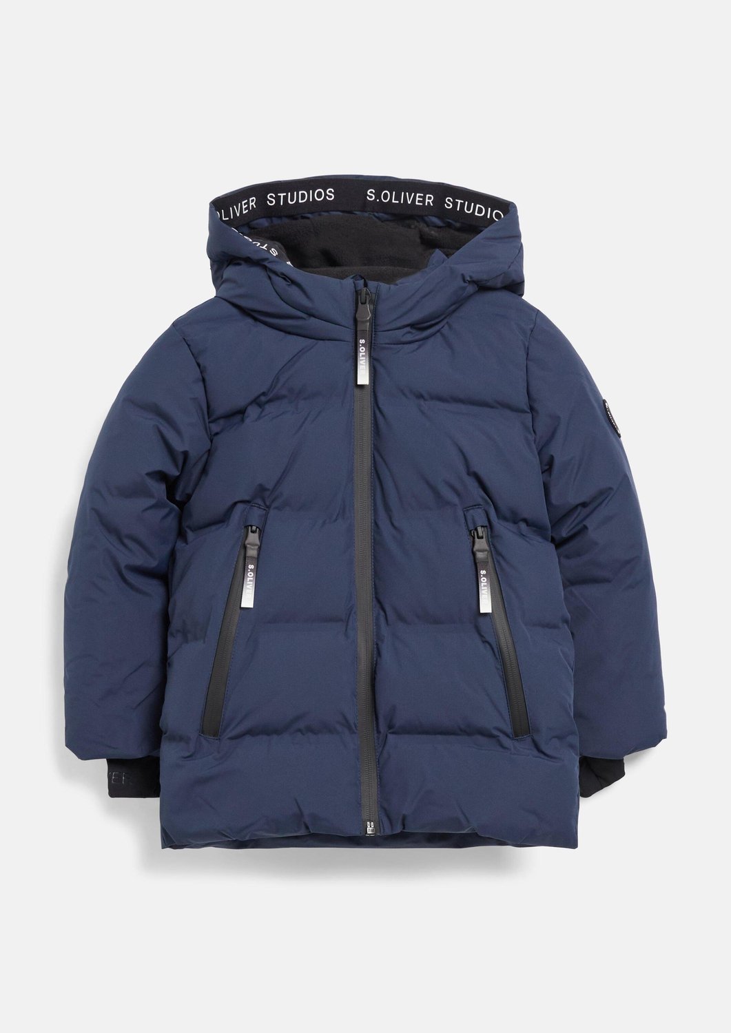 Wattierte Outdoorjacke für Kinder mit Fleece-Futter und Logo-Patch - wasserabweisend s.Oliver