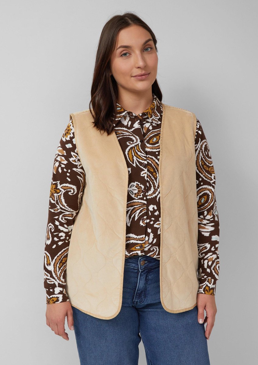Samtcord Weste ohne Verschluss mit Fleece-Futter Damen s.Oliver