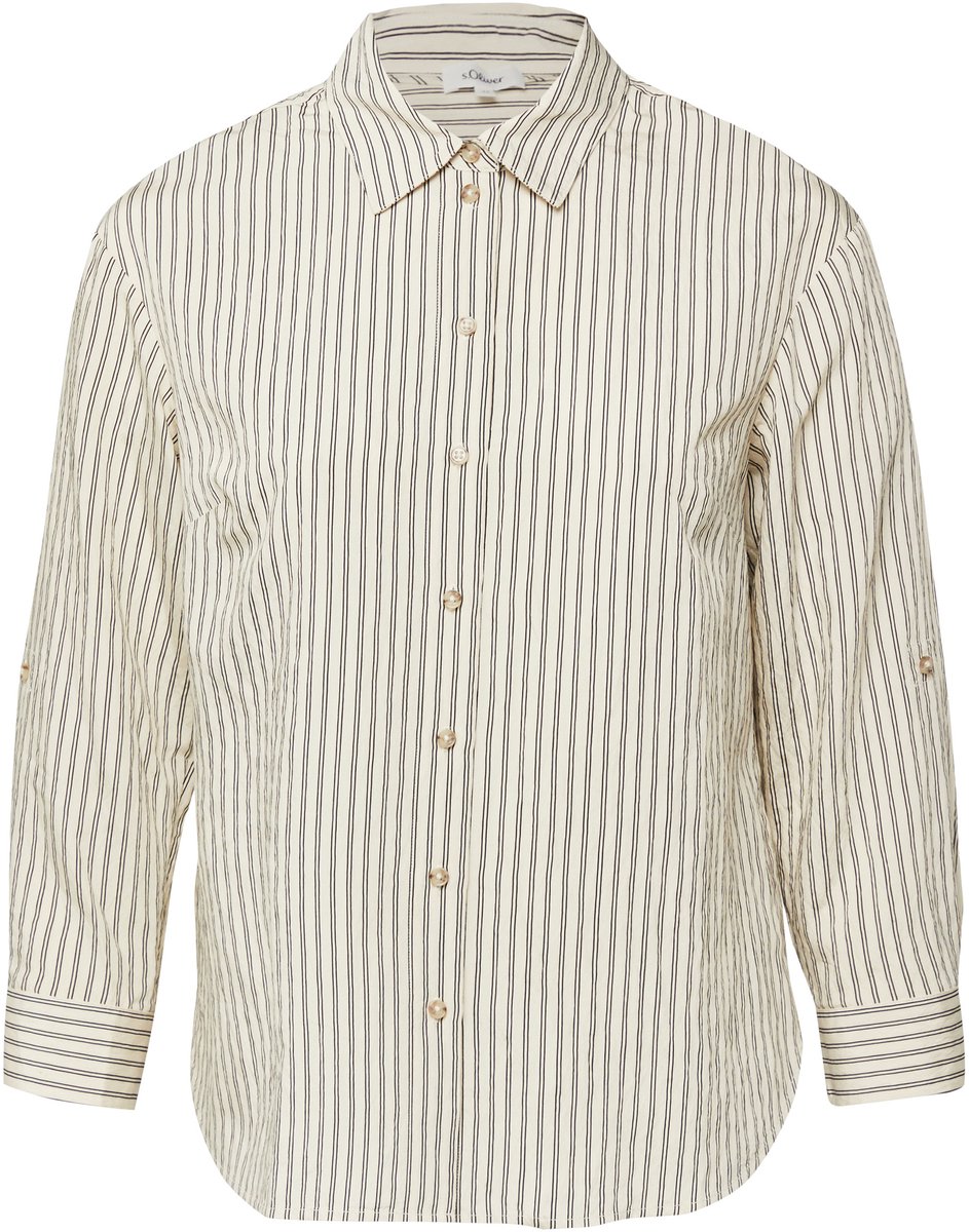 Strukturiertes Bluse aus Viskose-Mix mit Turn-Up Damen s.Oliver