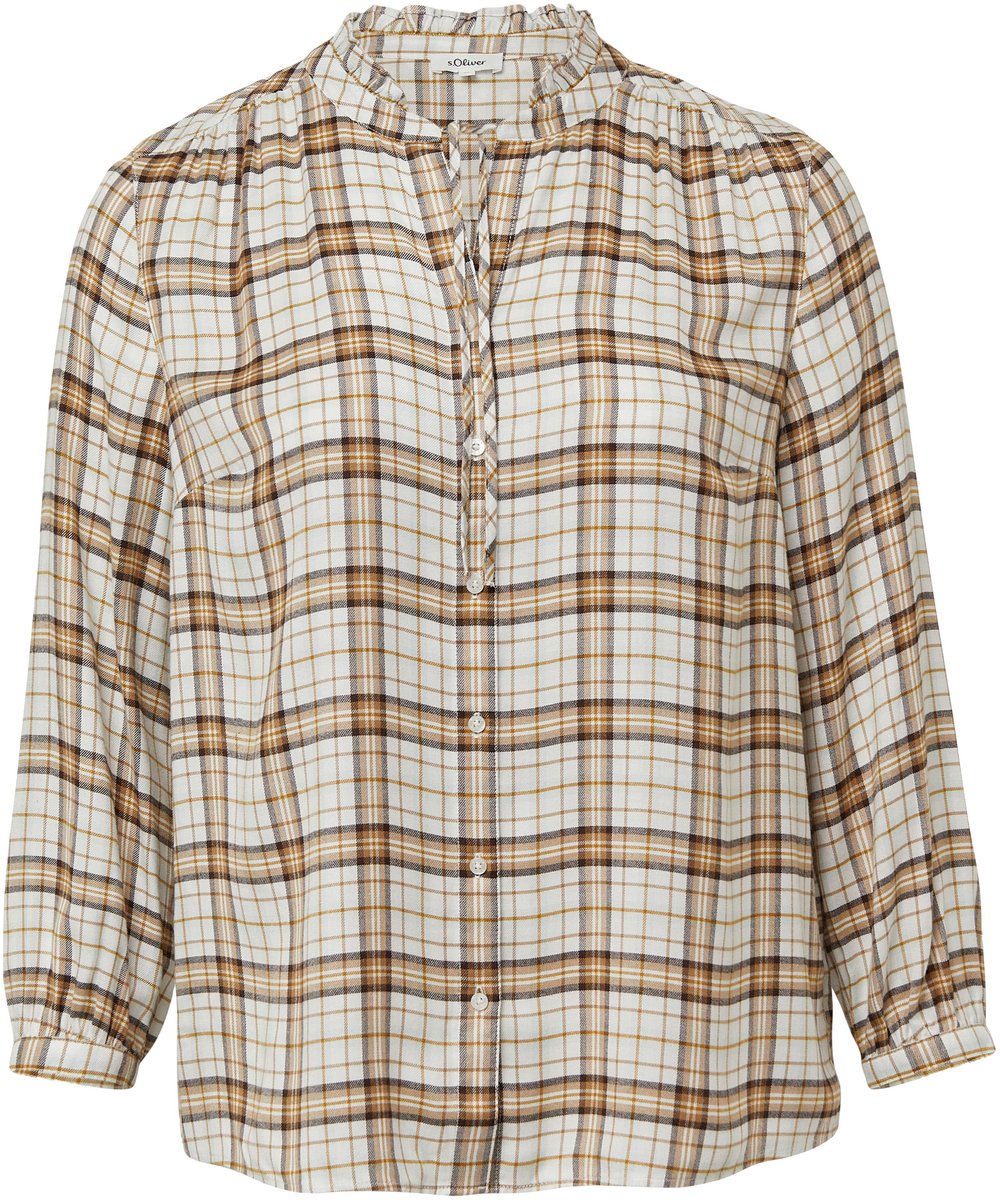 Bluse-hemden in karierter Relaxed Fit mit Rüschenspiegel für Damen s.Oliver